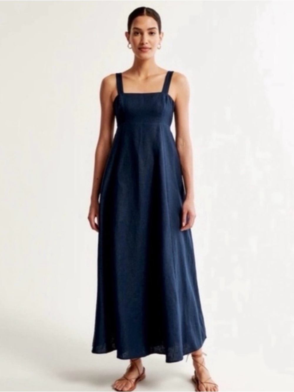 Abercrombie & Fitch Navy Square-Neck Maxi Dress